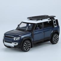 1/32 mastelio LAND Rover Defender 110 žaislinio automobilio modelis, lydinio liejinys, SUV, garsas, šviesa, atgal traukiamas modelinis automobilis, žaislas berniukams, dovanos, kolekcija mėlyna