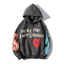 Grafiti Raidės Putplasčio Vilnos Maišelio Stiliaus Palaidinės Vyriškos Per dydį Gatvės Stiliaus Laisvalaikio Su Gobtuvu Hoodie Unisex Megztinis Laisvas Hoody S
