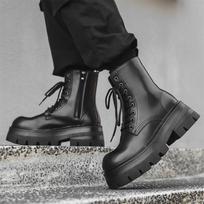 „Martin Boots“ vyriški platformą paaukštinantys „Derby“ odiniai batai su didele galva, vyriški vidutiniai trumpi batai, 7368-W 38