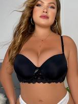 Artdewred Sexy Push Up liemenėlė didelio dydžio moteriška liemenėlė liemenėlė, apatinis trikotažas, apatinis trikotažas moterims 85D juoda