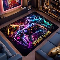 Gamepad Print Large Area Rug for Boys Room Gamer Rug Non-Slip Carpet Washable Floor Mat for Home Living Room Game Bedroom Decor 40X60cm-16x24in