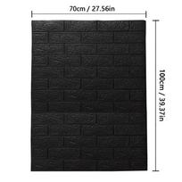 70cm*1/2/5/10m 3D plytų rašto sienų plokštės tapetai DIY vandeniui atsparūs miegamajam, virtuvei, fono sienai, namų dekoravimui 70CM X 1M juoda