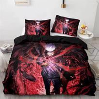 Anime Jujutsu Kaisen Satoru Gojo antklodės užvalkalų rinkinys King Queen Dvivietis Dvivietis Vieno dydžio Vaikams Paauglių patalynės komplektas 135x200cm 2pcs