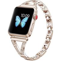 Moteriška deimantinė apyrankė Apple Watch apyrankei Series 10 9 8 7 SE Reguliuojamas metalinis dirželis 49/45/44/40/38 mm dirželis 38/40/41mm antikvarinės aukso spalvos