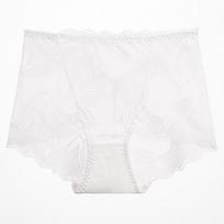 Seksualūs nėriniuoti besiūliai apatiniai moterims aukštu liemeniu, tuščiaviduriai, permatomas tinklelis, patogūs, antibakteriniai kelnaitės M balta