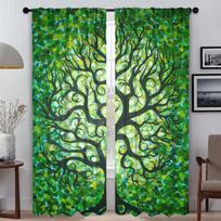 Tree of Life Blackout Curtain for Room 2 Panel Modern Living Room Curtains 2 Pieces Halloween Decoration Tulle for Bedroom Child W50xH70cmx2pcs-CL