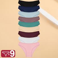 FINETOO 9Pcs Sexy Cotton Panties for Women Underwear Striped Panty Female Soft Lingeries Briefs Pantys Girl Underpant Intimates M&Set