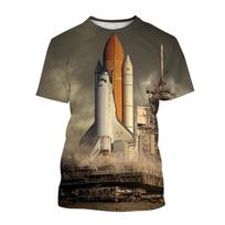 3D Spausdintas Kosminis Laivas T-shirt Vyrams Asmenybė Raketa Kosminis Kostiumas Grafinis T-shirt Gatvės Vasaros Trumpomis Rankovėmis Vaikų T-shirt 100cm
