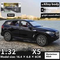 1/32 mastelio BMW X5 lydinio automobilio modelio žaislas su šviesomis ir garsais, puiki dovana vaikams, kolekcinė lenktyninio automobilio kopija juoda