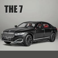 1/24 BMW THE 7 760Li Miniatiūrinis lieto metalo žaislinis automobilis Transporto priemonės modelis 1:24 Atitraukiamas Garsas ir Šviesa Atidaromos Durelės Kolekcija Dovana Vaikui juoda