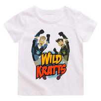 Wild Kratts Animacinis marškinėlis Anime spaudinys Naujas medvilninis marškinėlis Vaikams linksmas viršus Nuotykių animacinis marškinėlis Šaunūs berniukai trumpomis rankovėmis drabužiai 100 balta