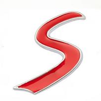 Mini S logotipo Automobilio Priekinės Variklio Dangčio Grotelių Ženkliuko Lipdukai Cooper R50 R52 R53 R56 R57 R58 F55 F56 Automobilio Stiliaus Lipdukų Aksesuarai 1.77inch Badge Sticker sidabras
