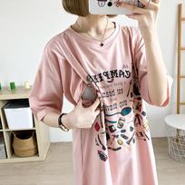 Stilingas vasarinis maitinimo t-shirt: Trumpomis rankovėmis nėščiosios viršus stilingoms mamoms XL beige