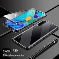 „Dvipusis stiklinis magnetinis apsauginis dėklas, skirtas Huawei P30/P30 Pro – itin plonas, suasmenintas veidrodžio dizainas“ Huawei P30 Pro [Full Lens Coverage] juoda