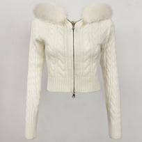 OFTBUY Soft Winter Real Fox Fur Autumn Warm Knitted Coat Short Zipper Hooded Women Jacket Casual Sweater Jacket Slim Lady Elegant Wholesale balta