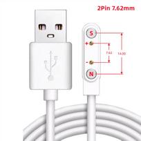 Išmaniojo laikrodžio magnetinis USB dokas-įkroviklis 2 kontaktų 4 kontaktų įkrovimo laidas maitinimo adapteris vaikų išmaniajam laikrodžiui, sulčiaspaudė, grožio prietaisas, dantų šepetėlis (2pin 7.62mm)