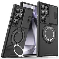Samsung S24Ultra/S25Ultra dėklas: Stumdomo lango laikiklis, apsauga nuo kritimo, suderinamumas su apsauginiu dangteliu A55/A56 A26 5G juoda