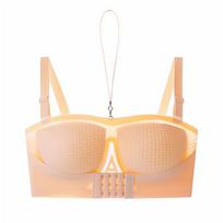Seksuali liemenėlė be petnešėlių didesnio dydžio apatiniai besiūliai priekyje užsisegantys Bralette Push Up Neslystantys liemenėlės daugialypiai moteriškas apatinis trikotažas M-6XL 5XL smėlis