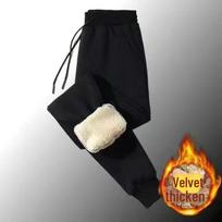 Vyriškas ėriukų vilnos rudeninis/žieminis pliušinis sutirštintas džemperis - šiltas ir atsparus šalčiui M [45-52.5 kg] black