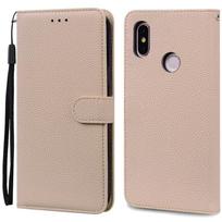 Piniginės dėklas Xiaomi Redmi Note 5 dėklui Prabangus odinis piniginės atverčiamas dėklas Xiomi Xiaomi Redmi Note 5 Pro / Redmi Note5 Fundas For Redmi Note 5 smėlis