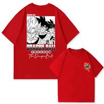2025 MINISO Anime Dragon Ball Marškinėliai Goku Animacinis Vasariniai marškinėliai Vaikų marškinėliai Lauko kasdieniai Tėvų ir vaikų viršutiniai drabužiai Madingi vaikų marškinėliai 100 raudona