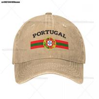 Portugalijos futbolo rinktinės vėliava Portugalijos herbas Kepuraitė su snapeliu Vintažinė susidėvėjusio džinsinio audinio Snapback kepurė vyrams Lauko kepurės Kepurė Adjustable chaki