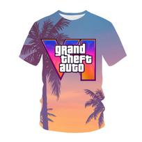 GTA 6 marškinėliai žaidimas 3D spauda gatvės drabužiai vyriški ir moteriški laisvalaikio mados marškinėliai kvėpuojantys ir patogūs viršutiniai drabužiai S