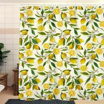 Gardenijos vandeniui atsparus dušo užuolaidų rinkinys su be gręžimo teleskopiniu strypu ir voleliais 120x180cm Curtain Only