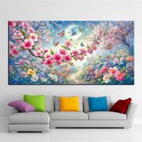 Pasidaryk pats Fantazija Gražūs Pavasario Persikų Žiedų Peizažas Pilnas Deimantų Tapybos Rinkiniai Naujas 5D Kryželiu Mozaika Nuostabiam Menui Full Round 20x40CM
