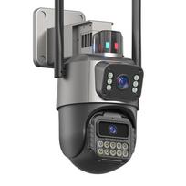 8MP PTZ WiFi kamera su dvigubu ekranu, spalvota naktinio matymo, lauko 4MP saugos IP kamera, CCTV stebėjimo kamera, ICSEE programėlė EU PLUG Camera