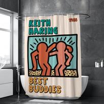 Keith Haring vonios užuolaida dušo užuolaidoms vonios aksesuarams vonios miegamiesiems vandeniui atspari namų audinio užuolaida W90XH180cm