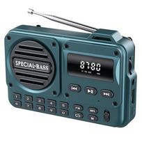 Mini tranzistorinis radijas su garsiakalbiu, 2000 mAh baterija, radijas su Bluetooth / TF kortele, įkraunamas, skirtas bėgimui, važiavimui dviračiu mėlyna