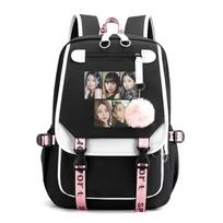 Naujas Madingas Laisvalaikio Korėjietiškas K-POP Kombinuoto Rašto Kuprinė Laisvalaikio Gatvės Šauni USB Kuprinė Aukštos Kokybės Užtrauktukų Kuprinės juoda