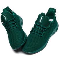 Nauji tinkliniai vyriški batai su raišteliais Laisvalaikio batai Vyriški sportbačiai Kvėpuojanti lengva avalynė Patogūs sportiniai bateliai Zapatillas Hombre 39 tamsiai žalia spalva