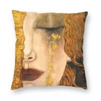 Gustav Klimt Painter Symbolism Art Cushion Cover Tree Of Life Stoclet Frieze Throw Pillow Case Square Pillowcase Home Decoration 40x40cm16x16Inch