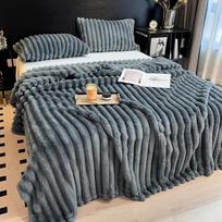 200*230cm Šilta ir patogi flanelinė antklodė, imituojanti triušio kailį, minkšta ir šilta sofa-lova, tinkama snaudimui, biurui, snaudimo antklodė 70*100cm tamsiai pilka spalva
