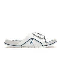 Air Jordan Hydro 4 Retro šlepetės pramonės mėlynumo vyriški sportbačiai balta off-white neutraliai pilka 532225-141 48.5
