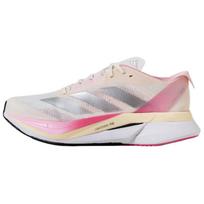 Adidas Adizero Boston 12 Chalk White Clear Pink Unisex Krosiniai batai Cream Silver-Metallic JQ8673 41⅓
