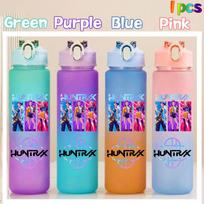 750ML KPop Demonų Medžiotojai HUNTR/X Rumi Mira Zoey Jinu Gradiento Spalvos Vandens Puodelis Vaikui Gerkla su Šiaudeliu Saja Berniukai Tigro Dovana only Blue 1pcs
