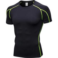 Men's Quick-Dry Compression Fitness T-Shirt - Short Sleeve Double Extra Large black