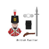 Napoleono karų kariniai kariai statybinių kaladėlių rinkiniai WW2 minifigūrėlės prancūzų britų fuzilieriai šautuvai dūdmaišininkas ginklai vaikiški žaislai