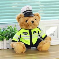 Kūrybingas policininko meškiuko pliušinis žaislas policijos meškiukas Interneto įžymybė lokomotyvo meškiukas geležies jojimo teddy meškiuko lėlė dovana 25cm