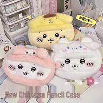 Chiikawa Usagi ir Hachi didelė pliušinė pieštukinė - miela ir talpi laikymo krepšys Pink Hachi Pencil Case