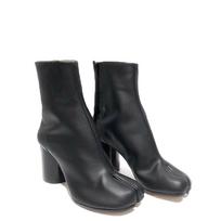 Moterims Madingi Tabi Batai Natūralios Odos Ankle Boots Stori Kulniukai Žemi Kulniukai Moteriški Batai Prabangus Dizainas Madingi Batai Su Skeltais Pirštais 35