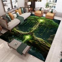 2D Fantazijos Gyvybės Medžio Kilimas-Padas Gamtos Raštas Svetainės Kilimas su Mistinio Miško Dizainu Namų Dekoro Kilimai Miegamajam 40x60cm