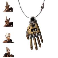 Mechaninis rankos pakabukas, Judantys pirštų sąnariai Roboto rankos pakabukas Papuošalai, Steampunk vėrinio pakabukas, Punk stiliaus mėgėjo dovana, Vyrams Moterims One Size auksas