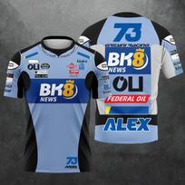 2025 m. vasaros naujas Motociklininkų GP lenktyninis kostiumas Motociklininko viršutinė dalis Alex Márquez #73 Kvėpuojantis greitai džiūstantis trumpomis rankovėmis T-shirt S