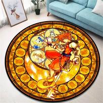 Žaismingas žaidimas K-Kingdom Hearts Apvalus kilimas Vyro urvas Svetainės sofos dekoras Kilimas Prie lovos minkštas kilimas Žaidimų kambario pasukama kėdė Grindų kilimėlis 40X40cm