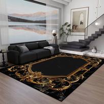 Juodo ir aukso marmuro KILIMAS SVETAINEI Plaunami kambario dekoracijos Sofos Stalo Didelio ploto kilimai Neslystantis Didelis kilimas Kavos staliukų kilimėlis 60x90cm