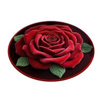 Floor Mat Quick-Drying Non-Slip Dot-Embossed Backing 3D Rose Flower Pattern Bathroom Rug Soft Absorbent Bath Mat 60cm A